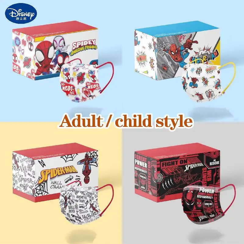 Disney Disposable Face Mask Marvel Spiderman Fashion Breathable Security Protection Cartoon Mascarilla Masque For Adult Children |
