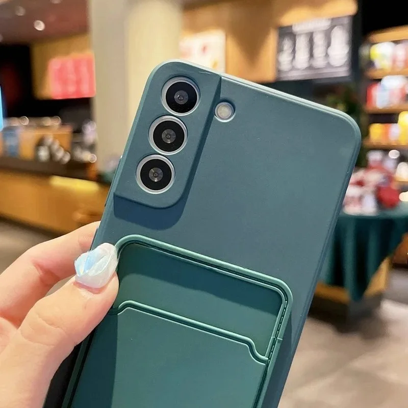 Universal Matte Soft Silicone Card Slot Wallet Holder Cover with Enhanced Protection