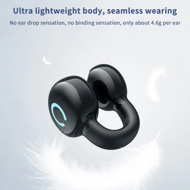 Wireless Earbuds Bluetooth Headset Clip Ear Noise Reduction Earphone Single Ear Headphones For Sport Running Music Headset