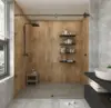 6.6FT Frameless Sliding Glass Shower Door Track Kit Black Barn Shower Door Hardware 1