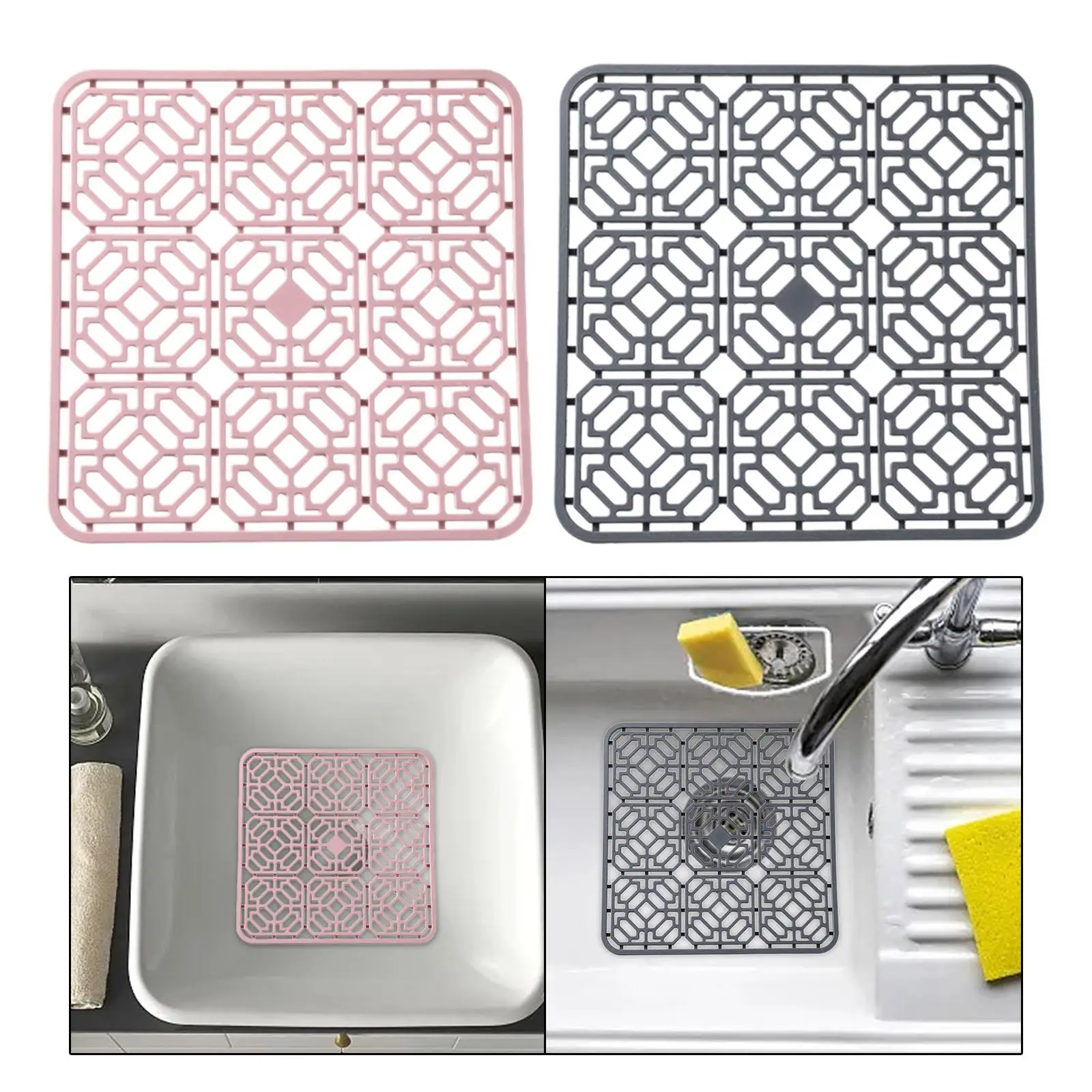 Silicone Drying Mat Dishes Cup Drying Mat Non Slip Mat Kitchen Sink Mat for Tabletop Cabinet Kitchen Countertop Dining Room Home