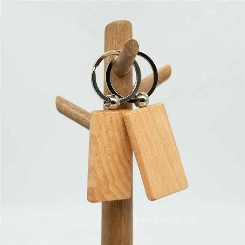 GO-20개 목재 각인 블랭크 나무 열쇠고리 블랭크(폭:1.22인치) 열쇠고리용