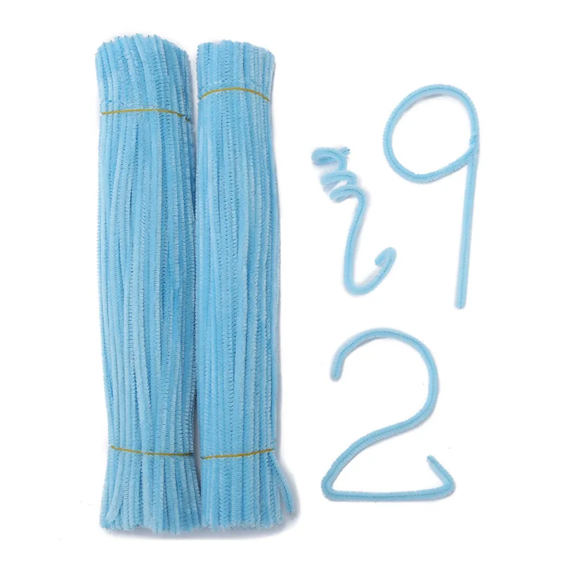 Chenille-Stiele, Staubreiniger, Macaron-Farbe, Kindergarten, Kinder, DIY, handgefertigte Materialien, Festival-Dekoration, Zubehör, 50/100 Stück – Detail 8