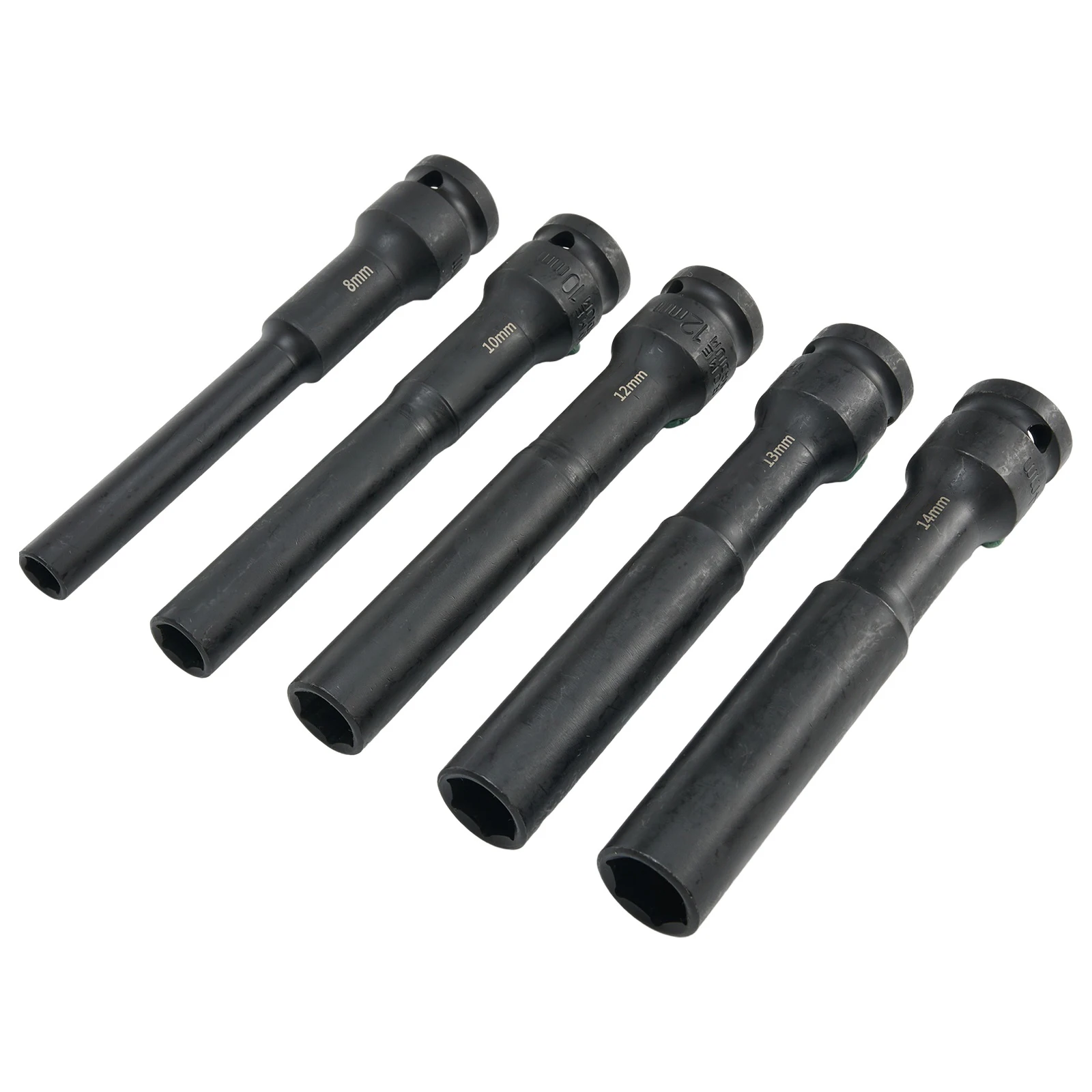 

5pcs 1/2inch Drive Impact Wrench Hex Socket Head Adapter Spanner Converter Chrome Vanadium Steel Long Deep Adapter Tool 8-14mm
