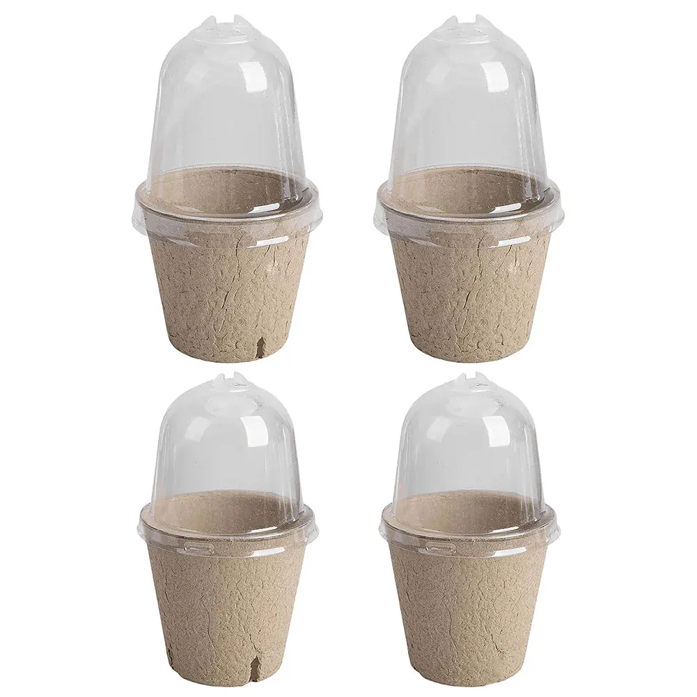 10Pcs Seedling Cup Cultivation Pot Transparent Lid Germination Planter Biodegradable Greenhouse Breeding Box Gardening Supplies