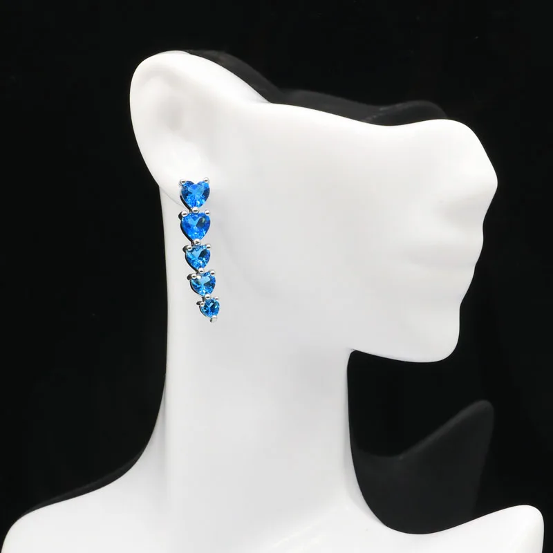 5g Customized 925 SOLID STERLING SILVER Earrings New Designed Tanzanite Pink Tourmaline Amethyst Swiss Blue Woman's Gift