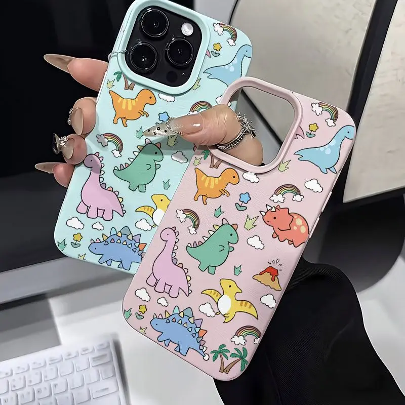 Multicolored Little Dinosaur Phone Case - TPU Protective Cover