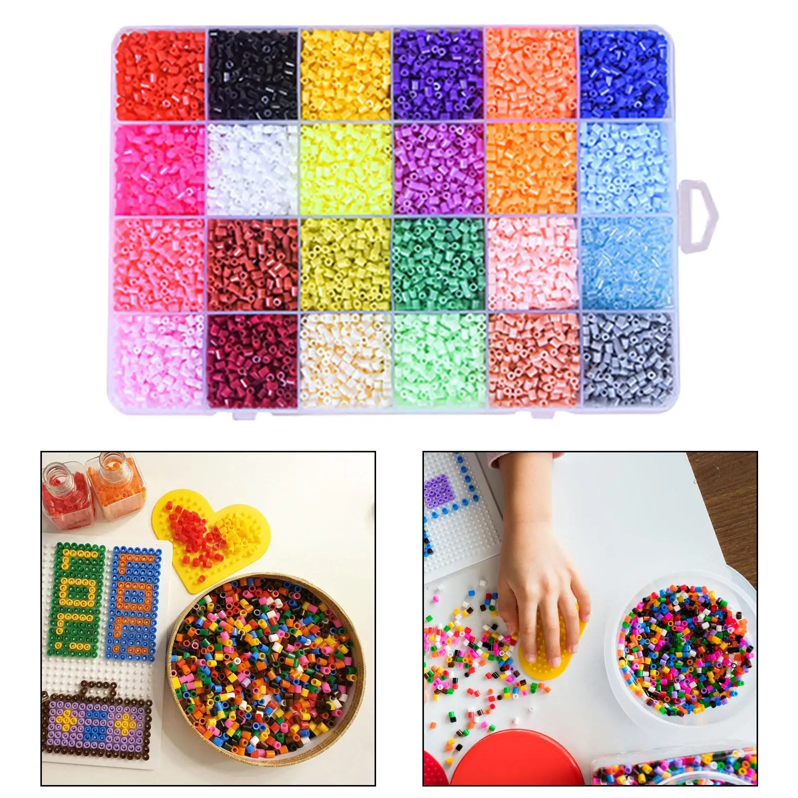 

39000Pcs Fuse Beads Kit Creative 72 Colors DIY Art Melty Beads Hama Beads Puzzle Toys for Kids Children Party Christmas Girls