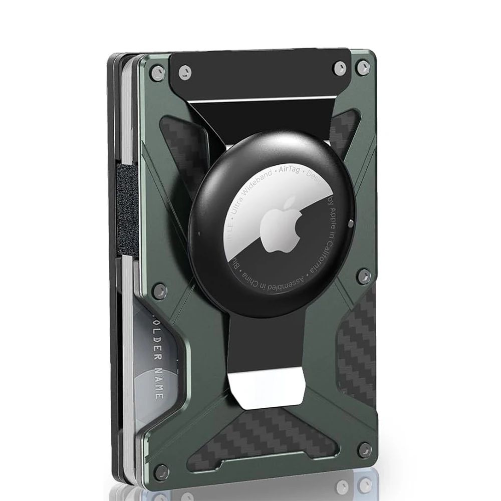 Magnetic Wallet Money Clip with AirTag Holder and Universal Attachment Sheet