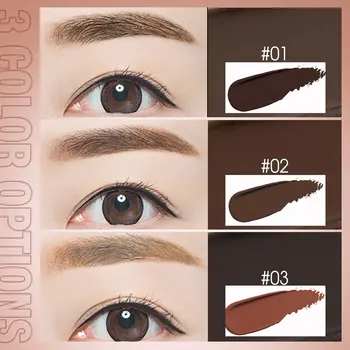3Color Eyebrow Pomade Eyebrow Eyeliner Gel Waterproof Long-lasting Tinted Sculpted Brow Gel with Brush Eyebrow Stamp Pencil Kit 2