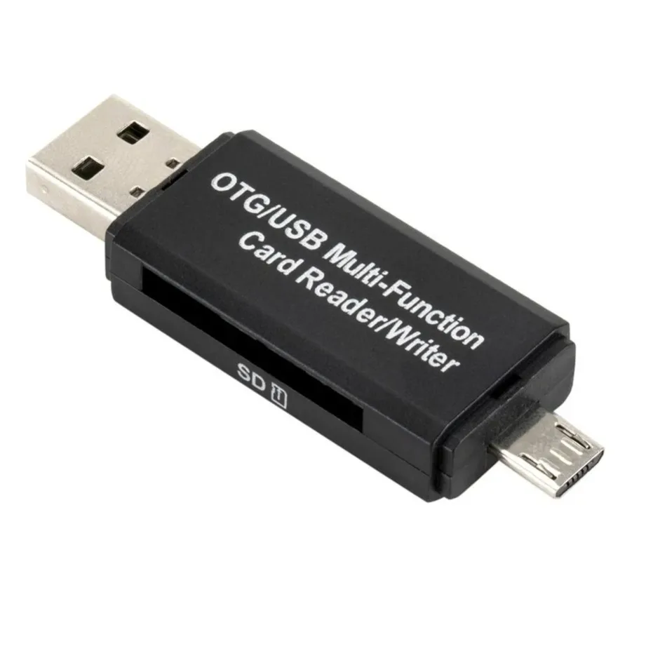 신제품 2 in 1 OTG/USB 다기능 카드 리더 USB 마이크로 카드 리더 SD/마이크로 SD 어댑터 플래시 드라이브 스마트 메모리 카드 리더