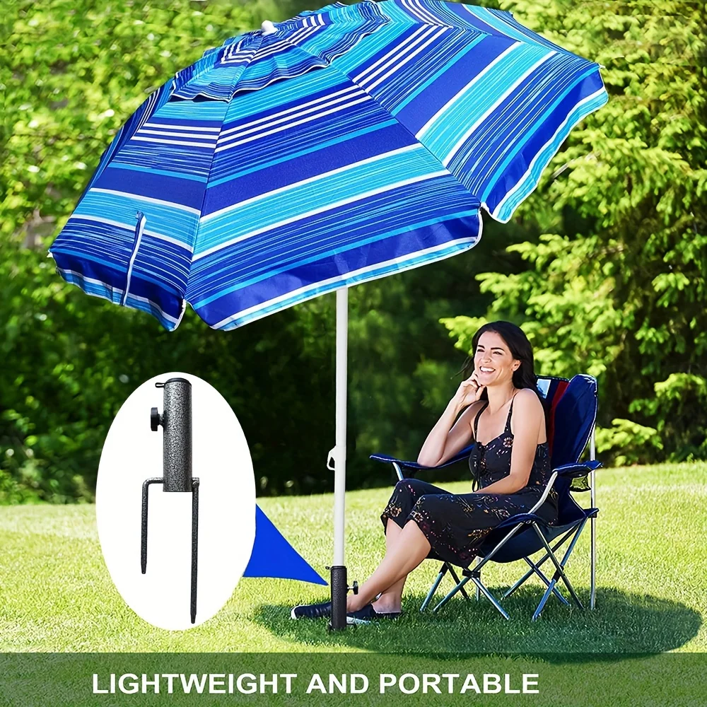 Portable Umbrella Base Metal Bracket Is Suitable for Flag Fishing Rod Outdoor Park Beach Ground Soil Grass Use Umbrella Base 2