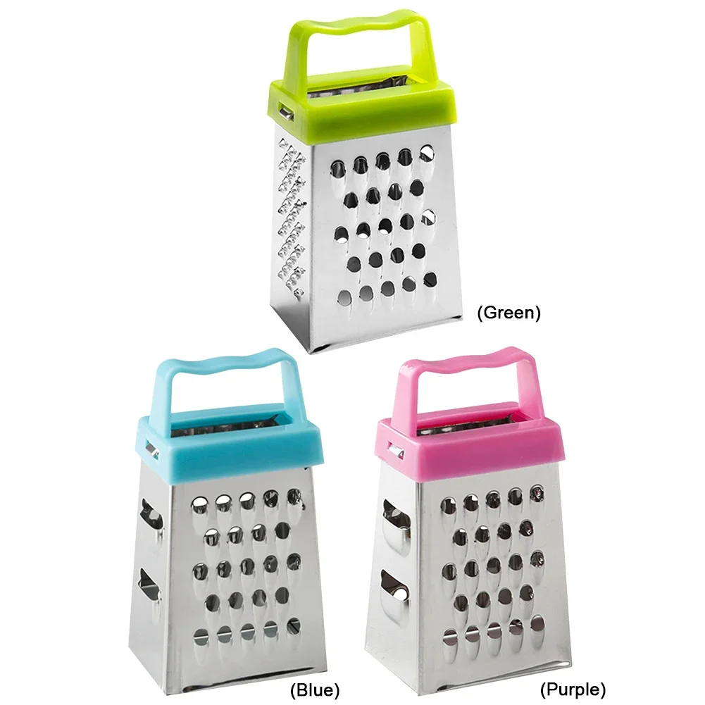 Description Picture 4 of item1-10PCS Four-Sided Grater Non-slip Hand Cheese Grater Multifunctional Fruit Ginger Garlic Grater Stainless Steel Kitchen Tool