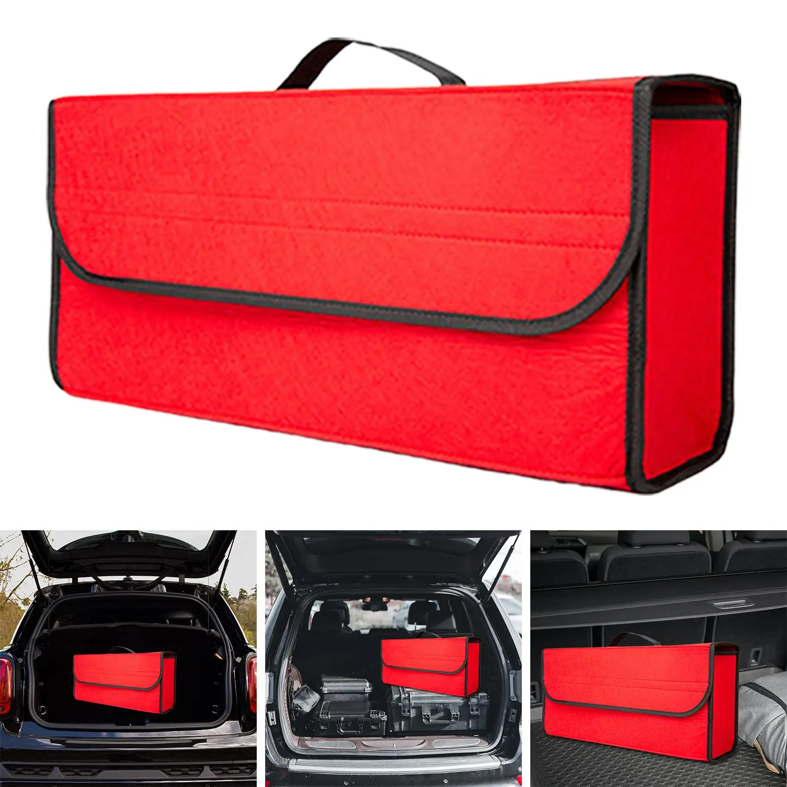 Car Trunk Storage Box Organizer Cars Tools and Equipment Groceries Felt  Cloth - AliExpress