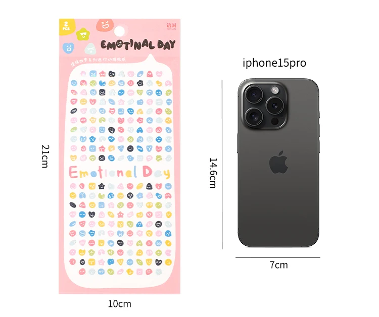 8 Blatt/4er-Pack süße Mini-Emotion-Emoji-Aufkleber, Nagelaufkleber für DIY-Scrapbooking, Fotorahmen, Collagenmaterial, Dekoration – Detail 18