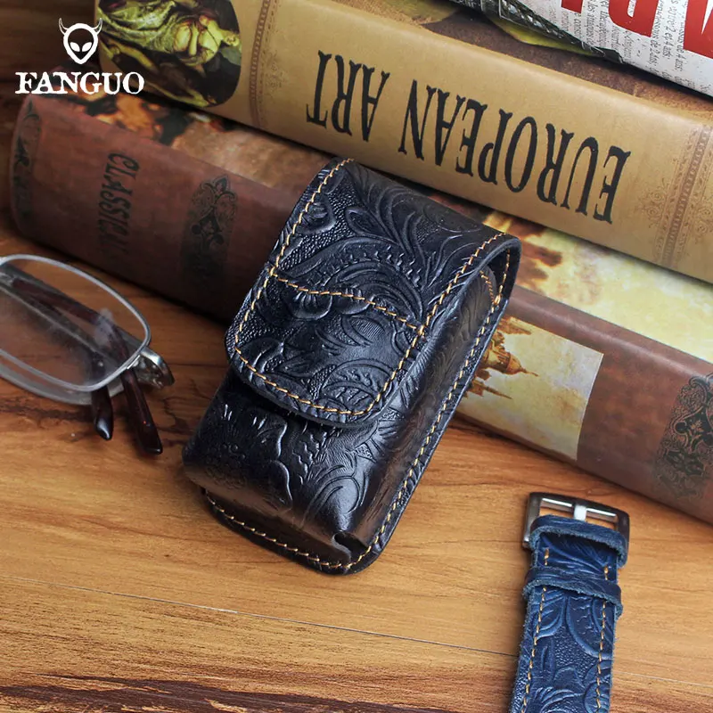 Fold Eyeglasses Bag Handmade Genuine Leather Reading Glasses Holder Pocket Portable Glasses Box Small Eyeglasses Accessories