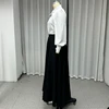 Wefads Autumn Winter Two Piece Set Elegant Solid Long Sleeve Hollow Out Laple Shirt Top Loose Black Dress Sets Women Clothing 5