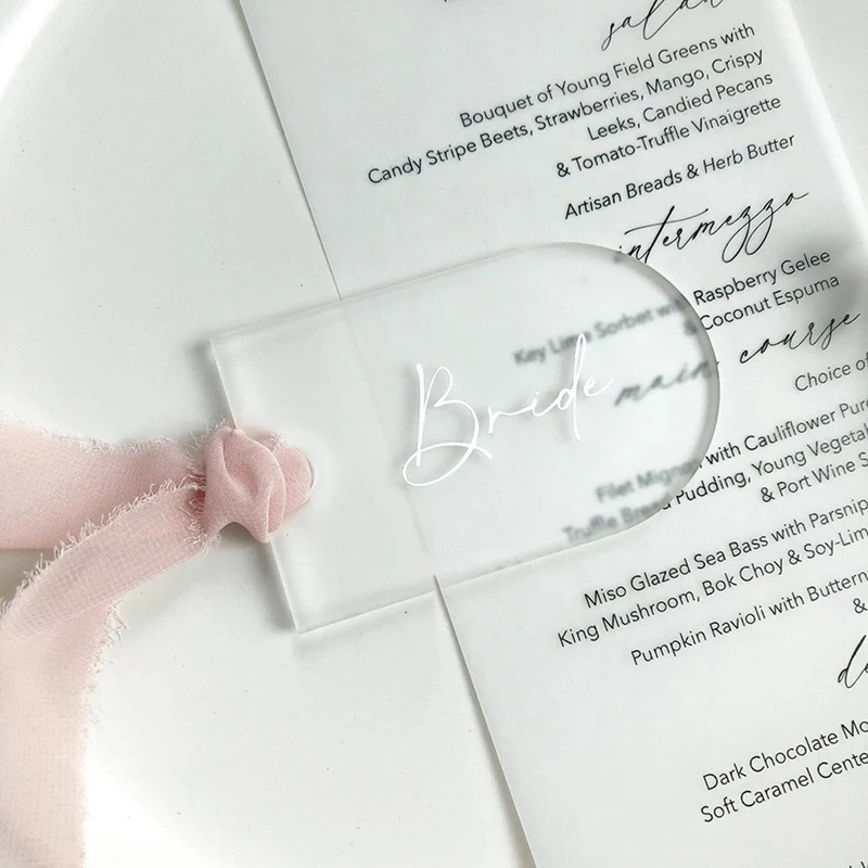 AS60-80Pcs Tag Labels Chair Acrylic Arch Sign Blank Acrylic Signs Blank Reserved Signs Place Cards