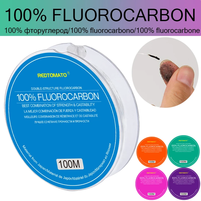 100m 100 Real Fluorocarbon Fishing Line Monofilament Highly Abrasion