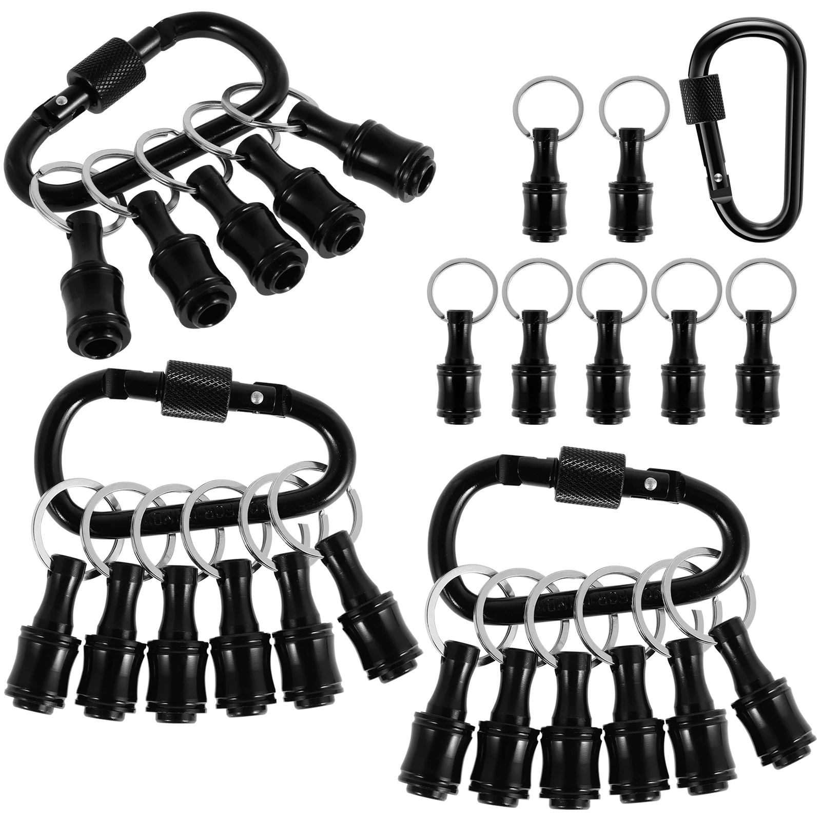 

24Pcs 1/4 Inch Hex Shank Screwdriver Bit Holder Universal Bit Holder Keychain Aluminum Alloy Drill Bit Holder Extension Bar with