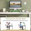 Walnut and White Desk with Drawers, 55 Inch L Shaped Computer Desks with Storage Shelves, Corner Desk, Computer Table 5