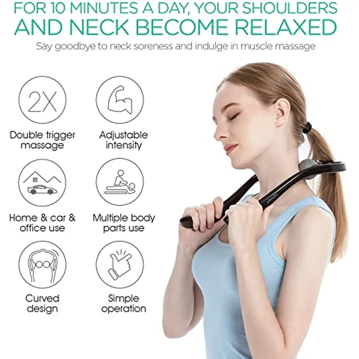 Portable Neck Massager Deep Relaxation 19 Levels Intensity Neck Relax for  Legs Home - AliExpress