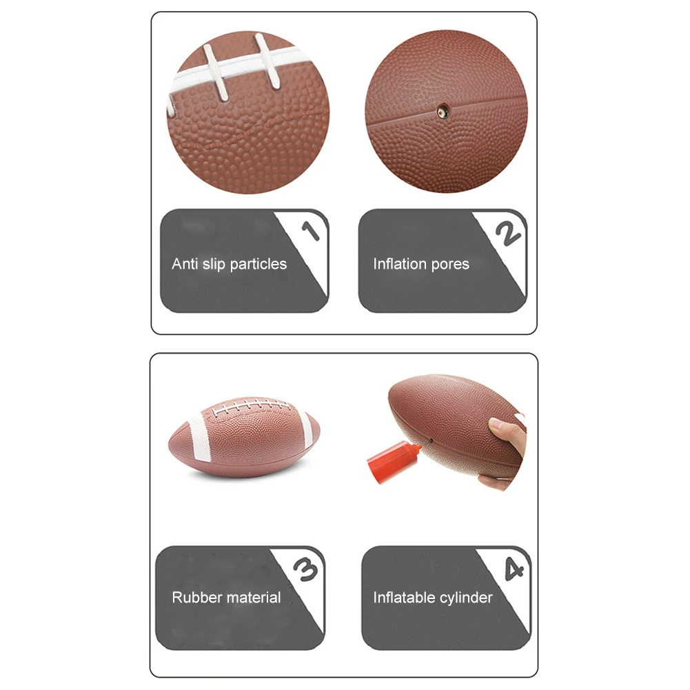 Teenagers Rugby Ball American Football Inflatable Child Footballs with Inflator Children Game Ball for Kids Students view 5