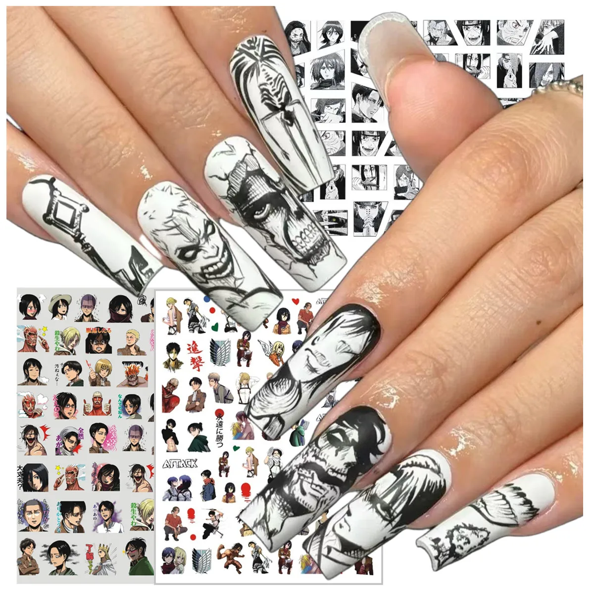 TSC-357 Attack Titan Anime Evangelion 3d nail art sticker stamp decal nail slider decor nail stickers,nail art tools,nail art decoration,nail decals