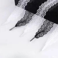 Offre spéciale lacets en dentelle pour femmes chaussures décontractées 2.9CM de largeur lacet plat pour baskets noir blanc lacets de chaussures accessoires 2