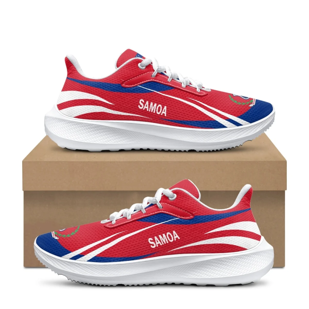 

Samoa Country Flag Sneakers Outdoor Travel Durable Round Toe Sport Shoes Indigenous Design Dirt Resistant Footwear Custom Image