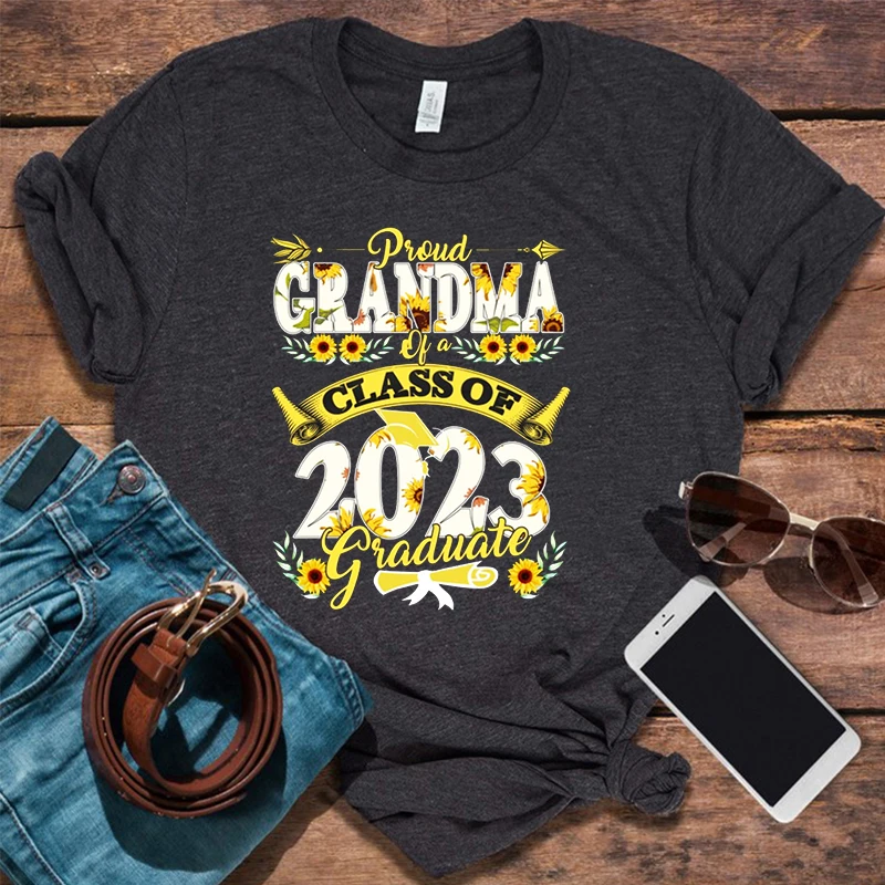 Proud Grandma of A 2023 Graduate Shirt Senior Grandma 2023 Tshirt Class of 2023 Graduation Clothes Graduation Gift M