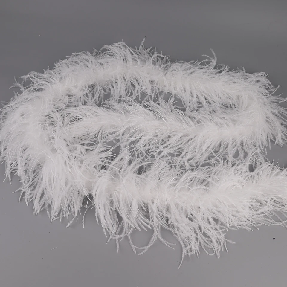 Feather Trim Ostrich Feathers Boa Shawl Wedding Dress Decor 2m Thick 6 Layers ostrich feathers