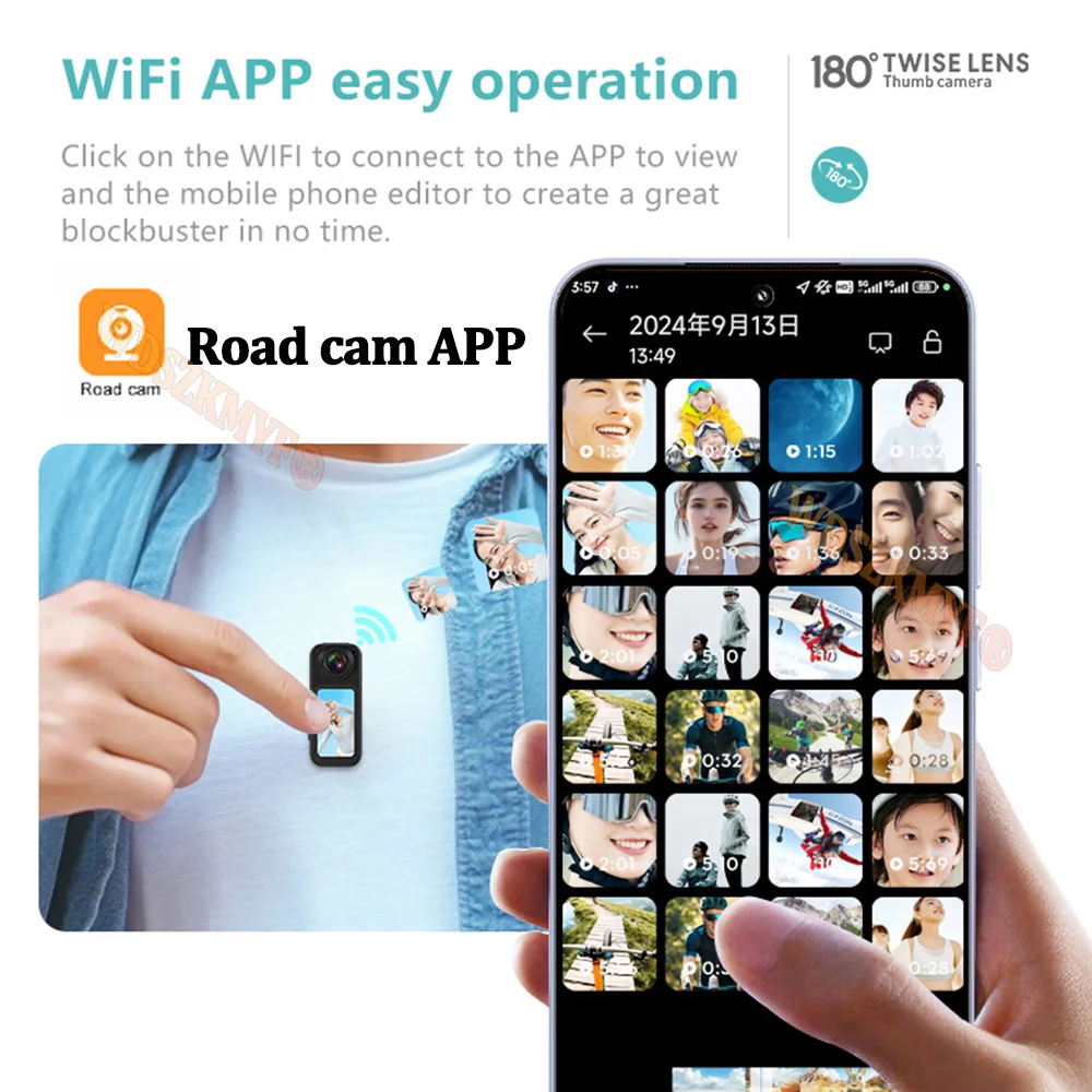 180° Rotatable Lens 2.7K MINI Sports Camera Digital Video Outdoor WIFI Mini Camera with Magnetic Lanyard Portable Video Recorder