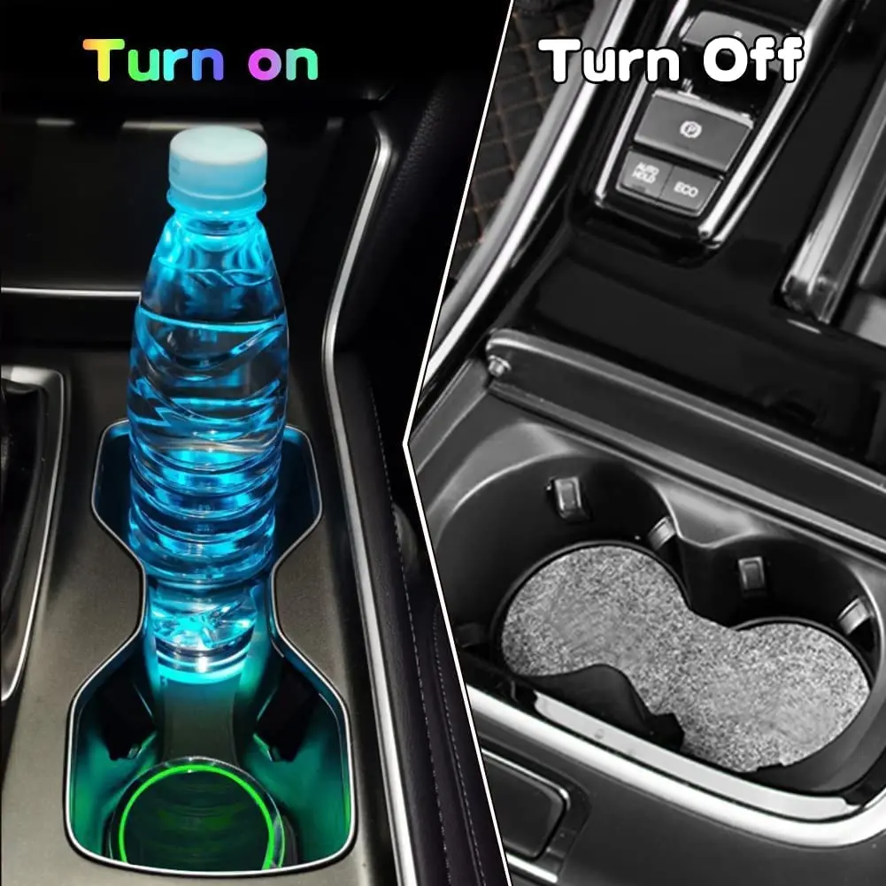 Car LED Luminous Water Cup Pad 1PC Interior Decor