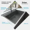 33"" X 22"" X 9"" Drop In Single Bowl Kitchen Sink With 18 Gauge 304 Stainless Steel Black Finish Ht3322S-9-B (Sink Only) 3