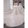 Luxury Wedding Dresses Shiny Big Beading Ball Gown With Long Train Bridal Dress Custom Made  Size Vestido De Noiva Customized 6