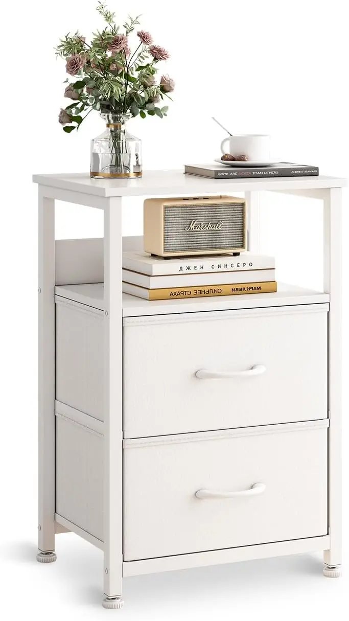 طاولة جانبية للسرير مع أدراج ورف مفتوح، طاولة قهوة...