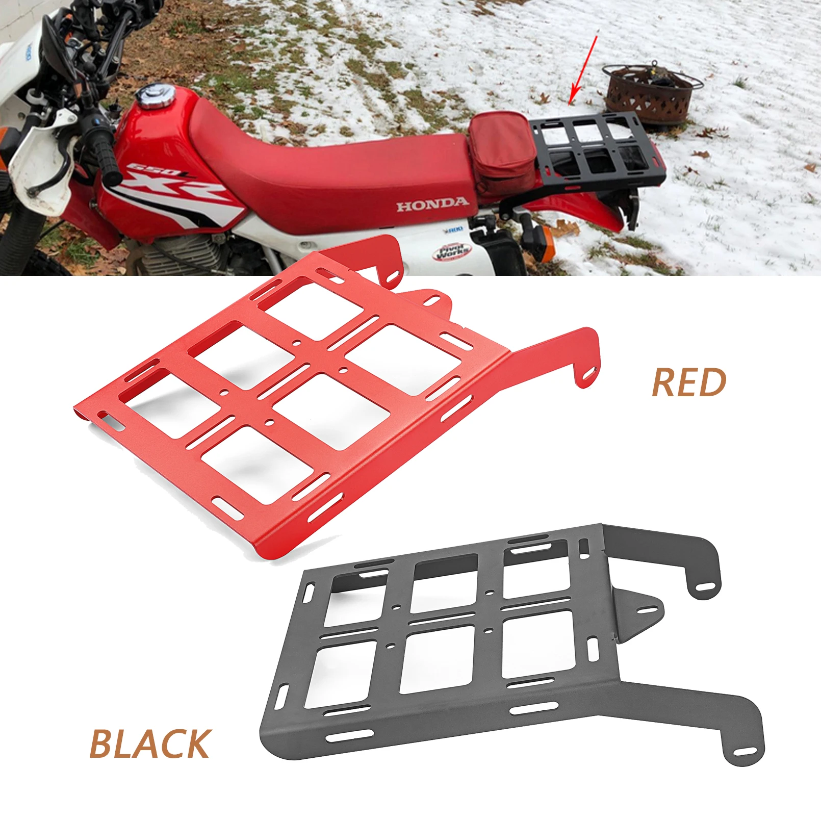WSays Red Rear Tail Luggage Carrier Rack Compatible with 1993-2016 Honda XR650L