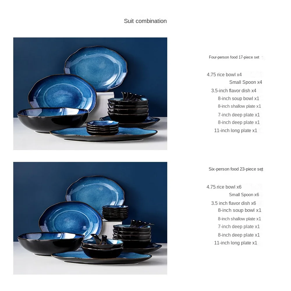 Multi Size Shiny And Translucent Ceramic Dinnerware Set