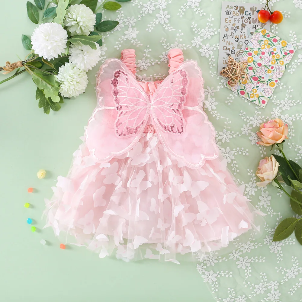 Baby And Girls Summer Transparent Mesh Butterfly Wing Dress Fresh Dress For Baby Girls (0-3 Years Old) S3c71c7f99bc3430fb66ada487c51ee42h
