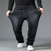 Mens Large Size Black Jeans 10XL Oversize High Waist Loose Trousers Husband Plus Size Loose Denim Trousers Blue Male Denim Pants 2