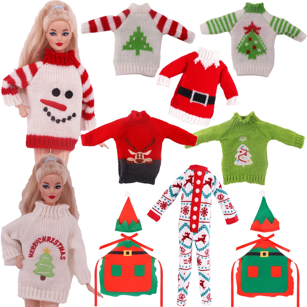 thumbnail image 2 of Suéter de invierno para muñecas, accesorios para muñecas Barbie, para muñecas elfas en el estante, para Blyth, regalo de Navidad y cumpleaños, 2 of 5