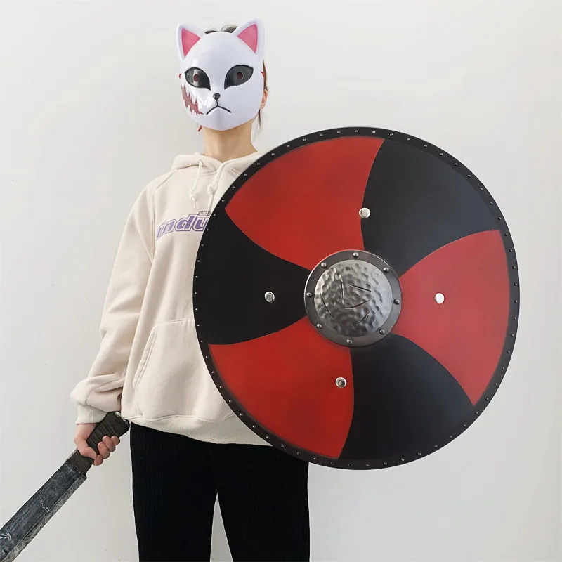 Medieval Warrior Viking Round Shield 1:1 PU Gladiator Disk Shield Weapon Movie Game Role Play Gift Halloween Cosplay Prop