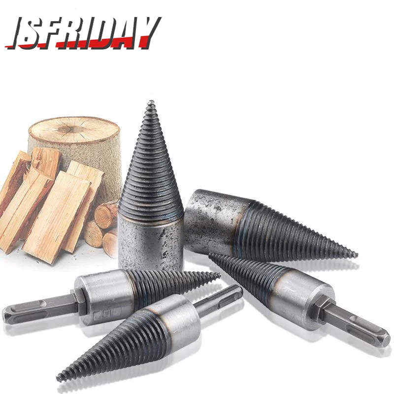 32384250mmFirewoodSplitterMachineDrillBitRoundHexTriangle