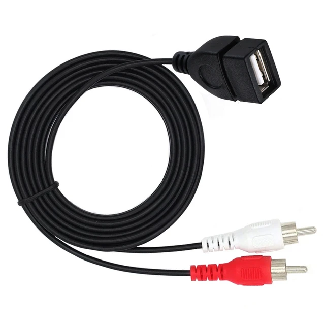 New Arrival 1.5 m/5 ft USB A female socket to 2RCA male plug audio video  extension cable audio adapter audio - AliExpress