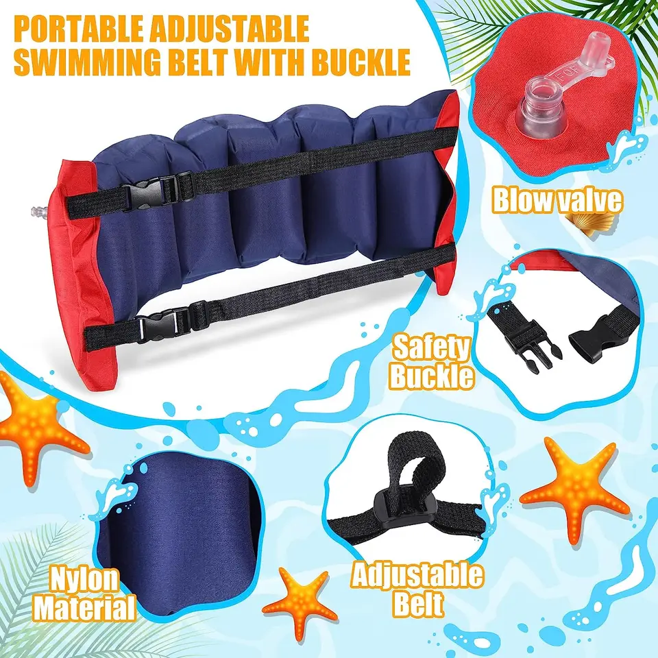 Cintura Da Nuoto Gonfiabile - Dispositivo Galleggiante Regolabile Per Snorkeling E Sicurezza In Acqua