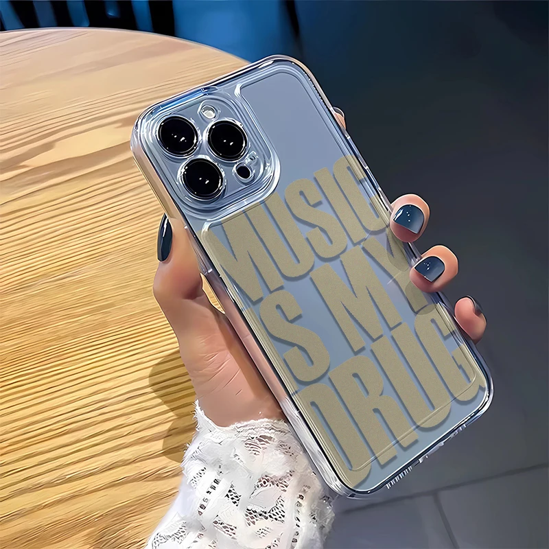 Music Is My Drugs Phone Case - Artistic Soundwave Design