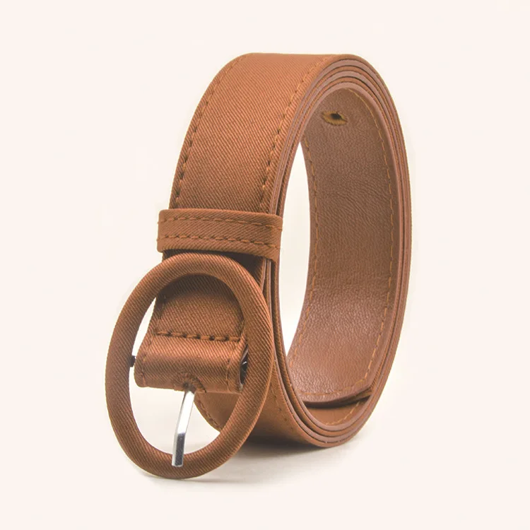 Children's PU Pin Buckle Belt Girls Simple Multi-coloured Versatile Dress Jeans Decorative High Quality Canvas Fabric Thin Belt