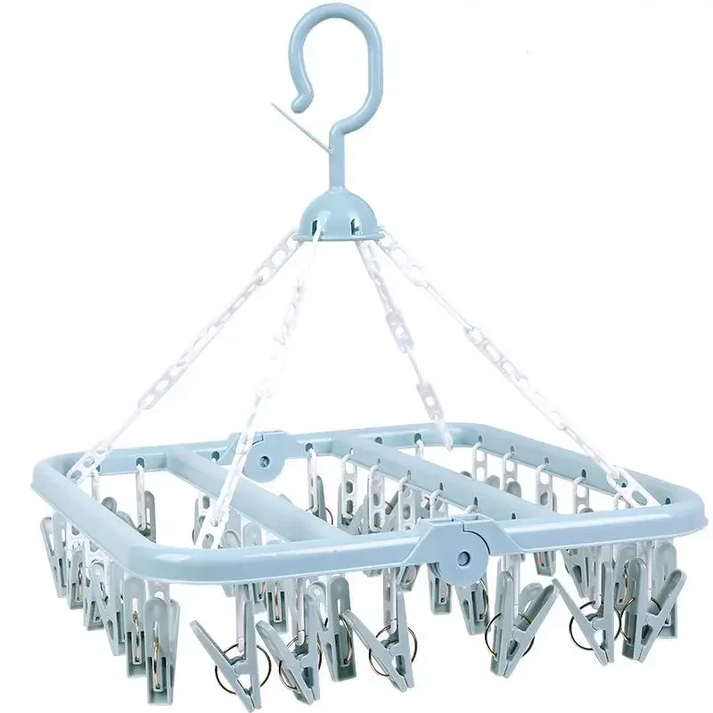 Multifunctional 36-clip Drying Racks Lingerie Socks Rack Folding Hangers Plastic Hangers Clothes Rack