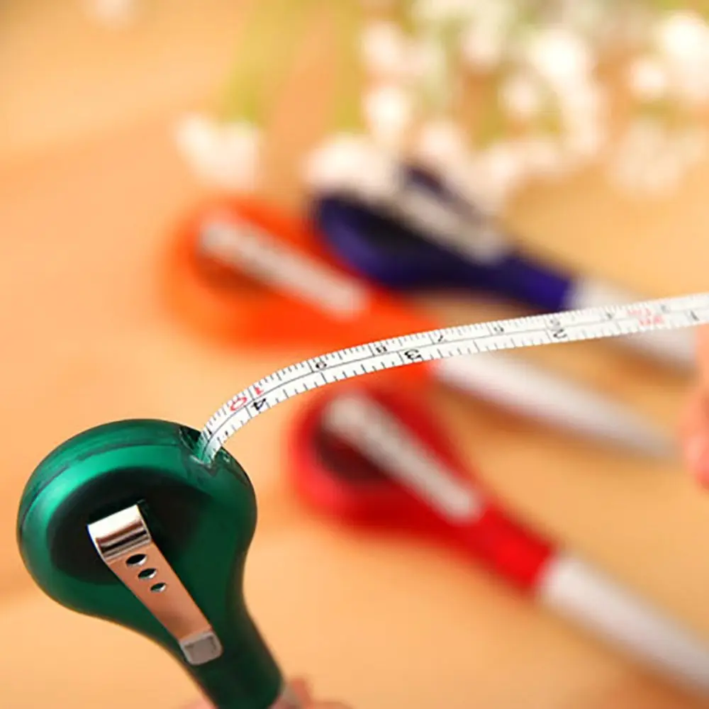 Creative Ballpoint Pen With 1M Telescopic Tape Measure Tool 0.5mm Blue Ink Student Ballpoint Pen School Office Supplies Multifunction Ballpoint Pen Multifunctional Pen Ball Point Pen 1PC